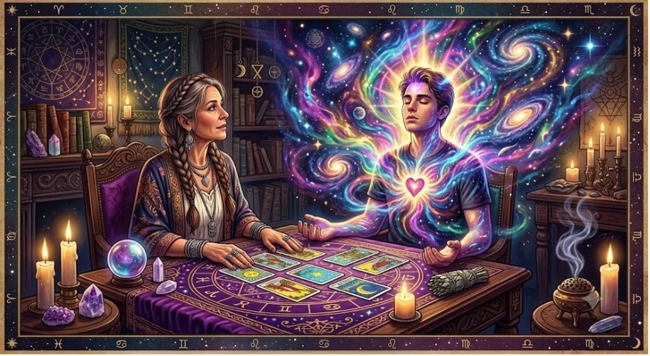 Minerva acompañando una lectura de tarot para despertar la conciencia