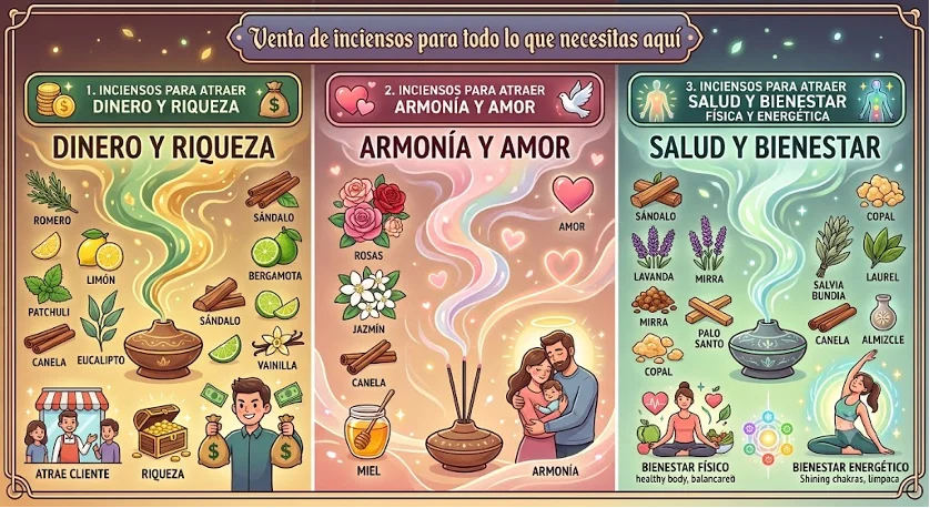 Inciensos para atraer dinero, amor y bienestar